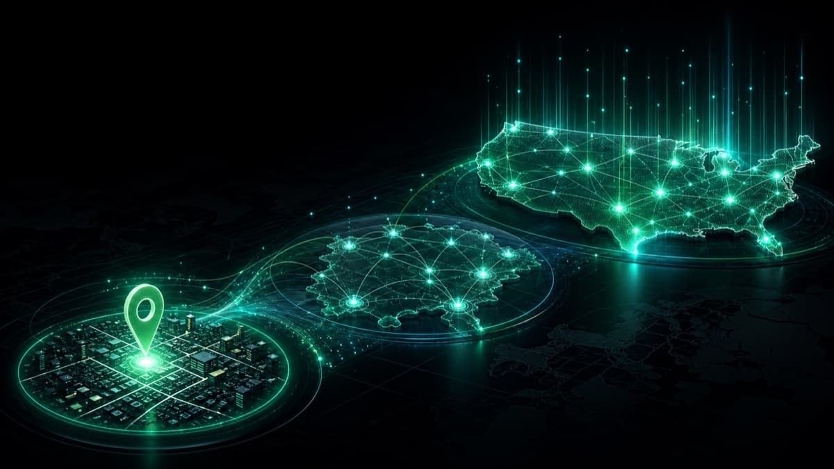 Search visibility expanding from a local city to regional and national reach